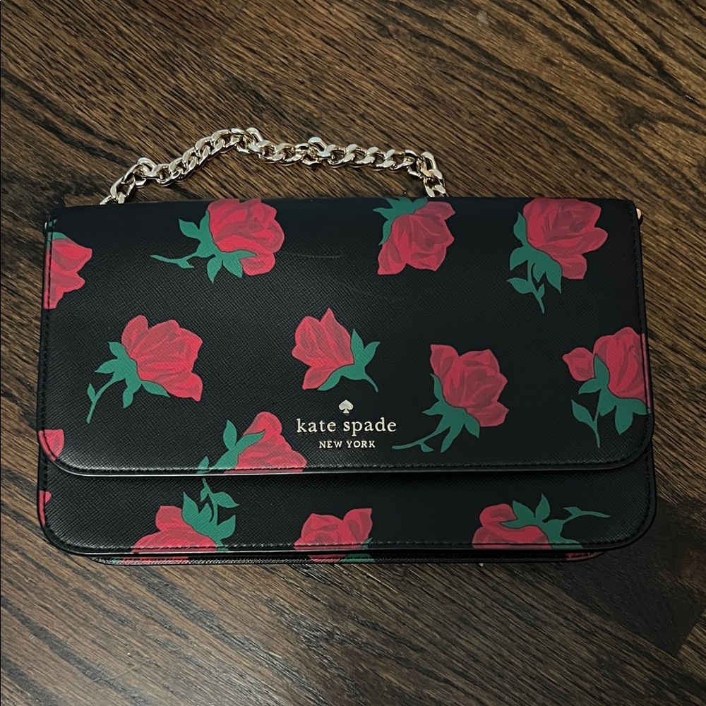 NWT Kate Spade Madison Rose Toss Printed Flap Crossbody
